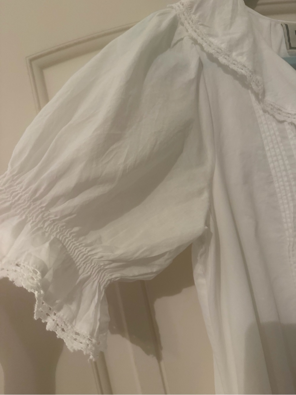 White Ruffled Button-FrontDress - Picture 3 of 6